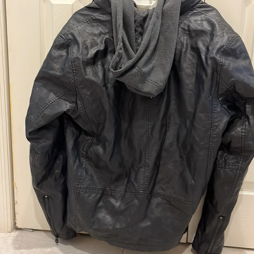 Levi’s leather hooded jacket